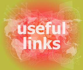 Image showing SEO web design concept: useful links on digital background