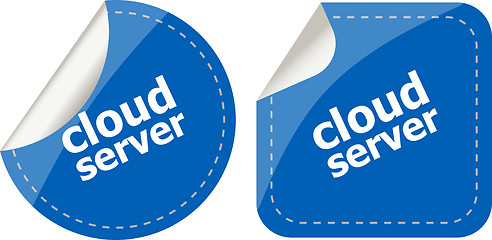 Image showing Cloud server computing concept, stickers label tag