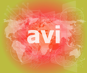 Image showing digital concept: avi word on digital screen