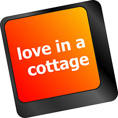 Image showing button keypad keyboard key with love is a cottage words