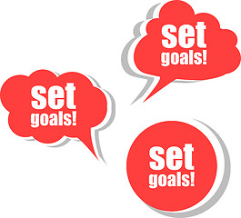 Image showing set goals. Set of stickers, labels, tags. Template for infographics