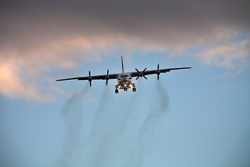 Image showing Landing airplane