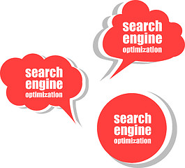 Image showing search engine optimization. Set of stickers, labels, tags. Business banners, Template for infographics