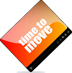 Image showing Video player for web with time to move word