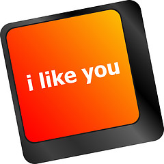 Image showing button keypad keyboard key with i like you words