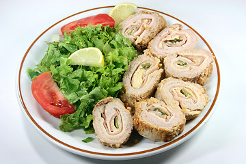 Image showing schnitzel with salad