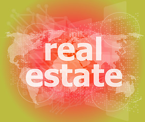 Image showing real estate text on touch screen