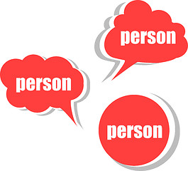 Image showing person. Set of stickers, labels, tags. Template for infographics