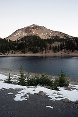 Image showing Lassen Peak National Volcanic Park Lake Helen Sunset