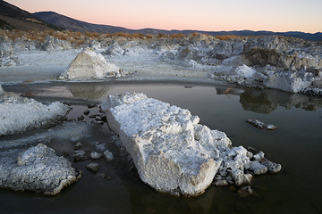 Image showing Rock Salt Tufa Formations Sunset Mono Lake California Nature Out