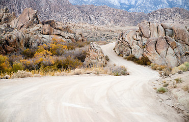 Image showing Dirt Road into Alabama Hills Sierra Nevada Range California