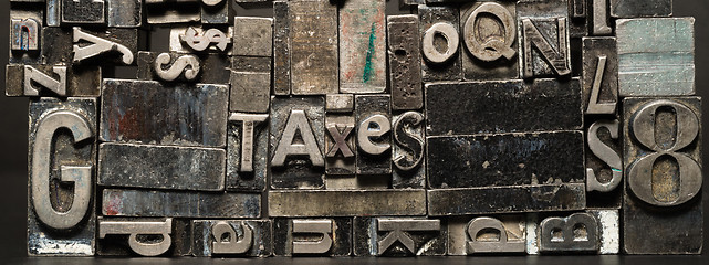 Image showing Metal Type Printing Press Typeset Obsolete Typography Text Lette