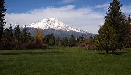 Image showing Golf Course Fairway Mount Shasta California Cascade Range