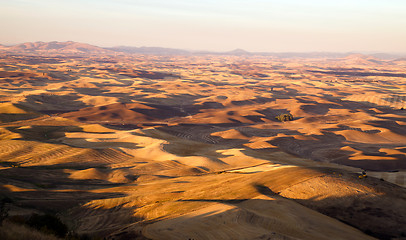 Image showing Palouse Region Eastern Washington Farmland Rolling Hills Agricul