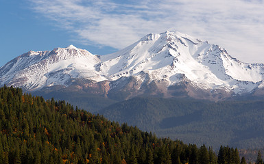 Image showing HIgh Ridge Snow Covered Mountain Cascade Range Mt Shasta