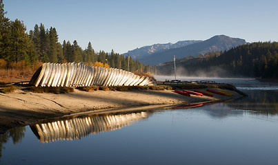 Image showing King's Canyon Lake Hume Resort Lake Kayaks Rowboats