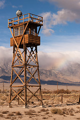 Image showing Guard Tower Searchlight Manzanar National Historic Site Californ