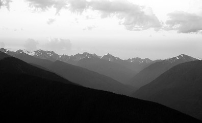 Image showing Dramatic Sky Cloudscape Over Hurricane Ridge Olympic Mountains