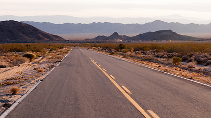 Image showing Kelbaker Road Approaches Needles Freeway US 40 California Desert