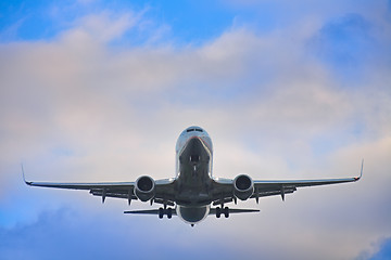 Image showing Landing airplane