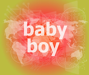 Image showing baby boy word on a virtual digital background