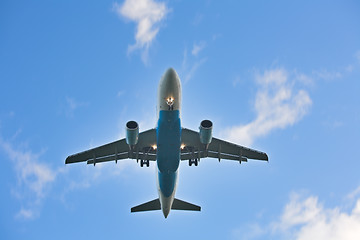 Image showing Landing airplane