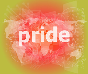 Image showing The word pride on business digital screen