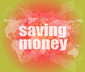 Image showing Management concept: words saving money on digital screen