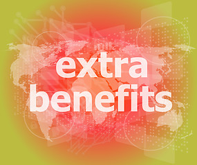 Image showing extra benefits slogan poster concept. Financial support message design