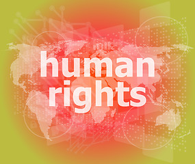 Image showing Law concept: words human rights on business digital background
