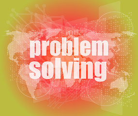 Image showing business concept: words problem solving on digital screen