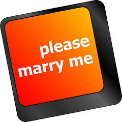 Image showing button keypad keyboard key with please marry me words