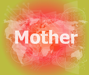 Image showing mother text on digital touch screen - social concept