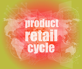 Image showing product retail cycle - digital touch screen interface