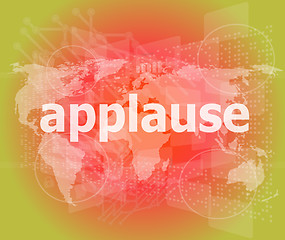 Image showing applause word poster concept. Financial support message design