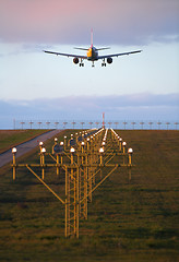 Image showing Landing airplane