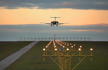 Image showing Landing airplane