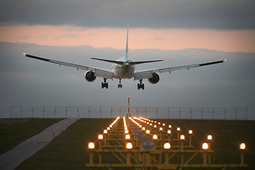 Image showing Landing airplane