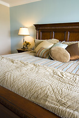 Image showing Close up on a bed in a bedroom