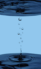 Image showing Falling drops, or.. rising bubbles?