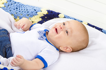 Image showing baby boy laughing