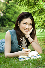 Image showing Studying girl