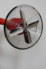 Image showing vintage metal fan on neutral background