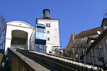 Image showing Funicular and Kula Lotrscak in Zagreb