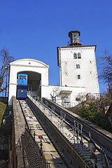 Image showing Funicular and Kula Lotrscak in Zagreb