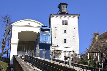 Image showing Funicular and Kula Lotrscak in Zagreb