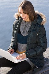 Image showing Woman with laptop