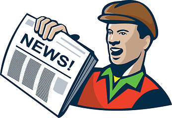 Image showing Newsboy Newspaper Delivery Retro
