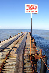 Image showing Sign on the pier