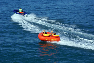 Image showing On the speed boat